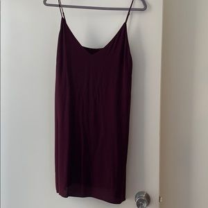 Wilfred Burgundy spaghetti strap dress